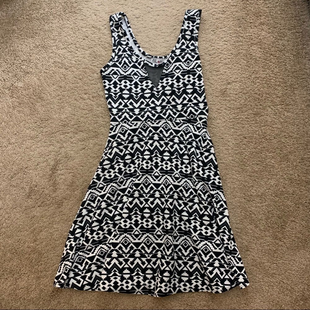 Geometric Print A-Line Dress